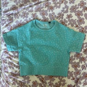 AYBL Blue Evolve Speckle Seamless Crop Top